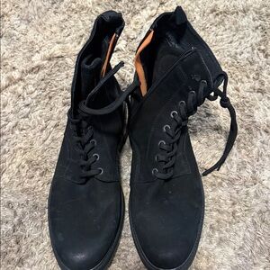 Men's Black Vera Gomma zipper on side Lace-Up Boots size 45 Euro 11 US